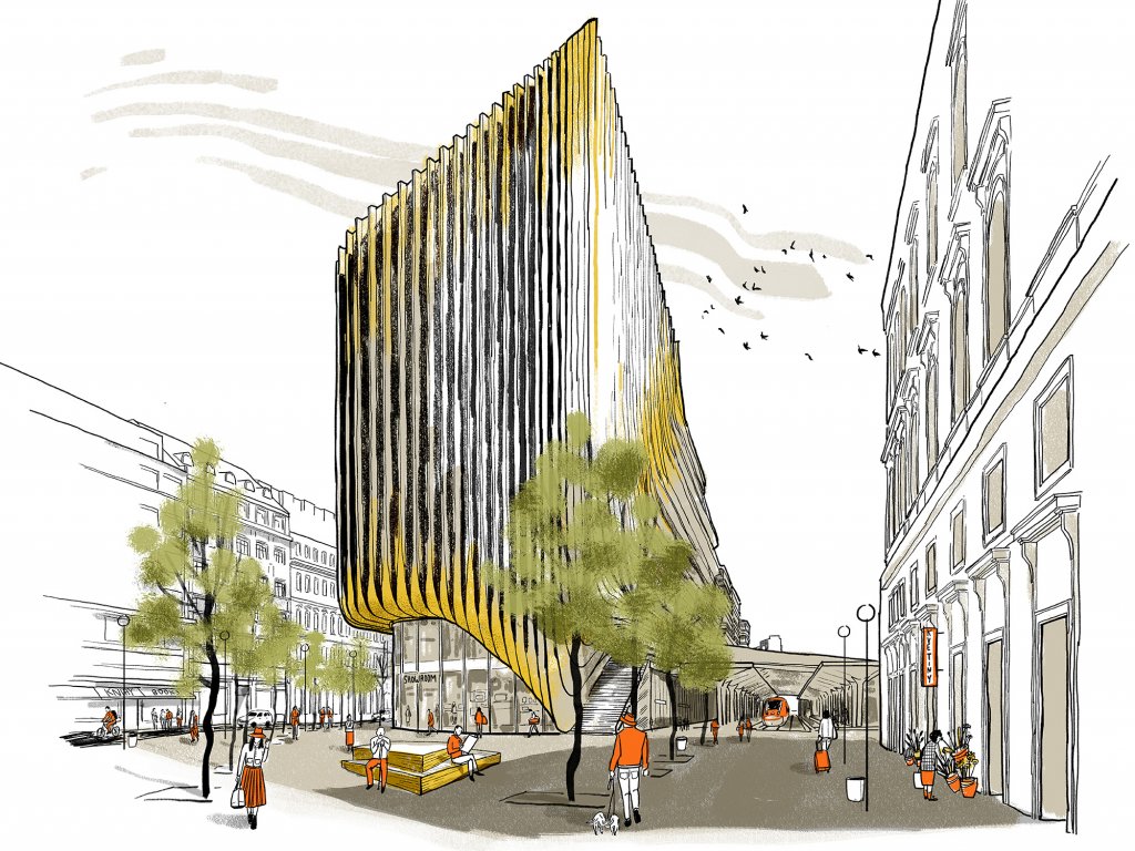 New square near the Masaryk Station