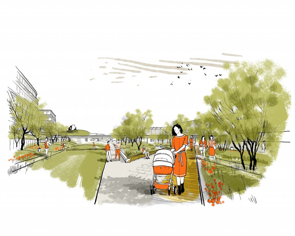 Greenary above the railway